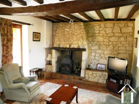 The lounge reflects some of the original character of this property and has windows to both the front (overlooking the courtyard) and the back (overlooking the rear garden and orchards which surround the hamlet). 