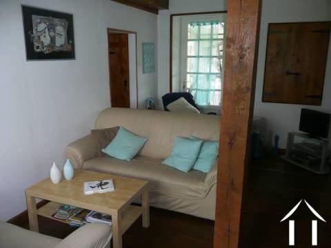 The lounge in the gîte (old farmhouse).