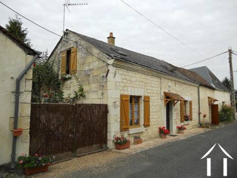 Built in the local limestone (tuffeau) the property has an ardoise slate roof with velux windows to provide light into the bedroom and mezzanine area on the First Floor. 