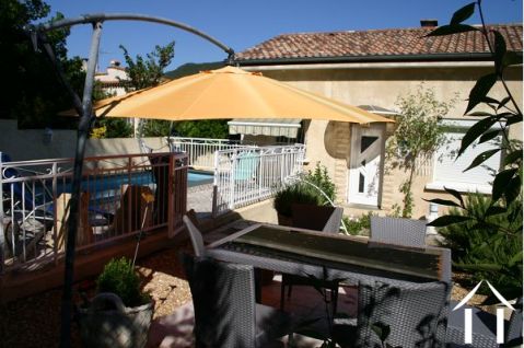 House in quiet area with pool and studio near amenities .