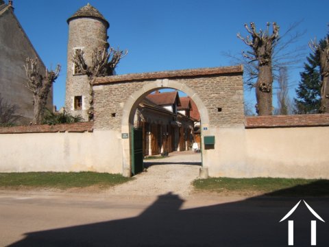 Arched entrance with tower