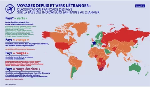colour per country determines conditions for visiting France