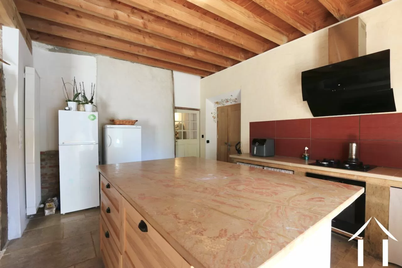 Open kitchen with central island