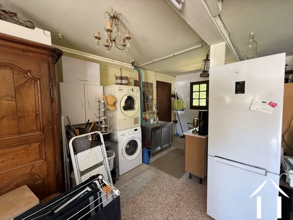 Laundry room in garage