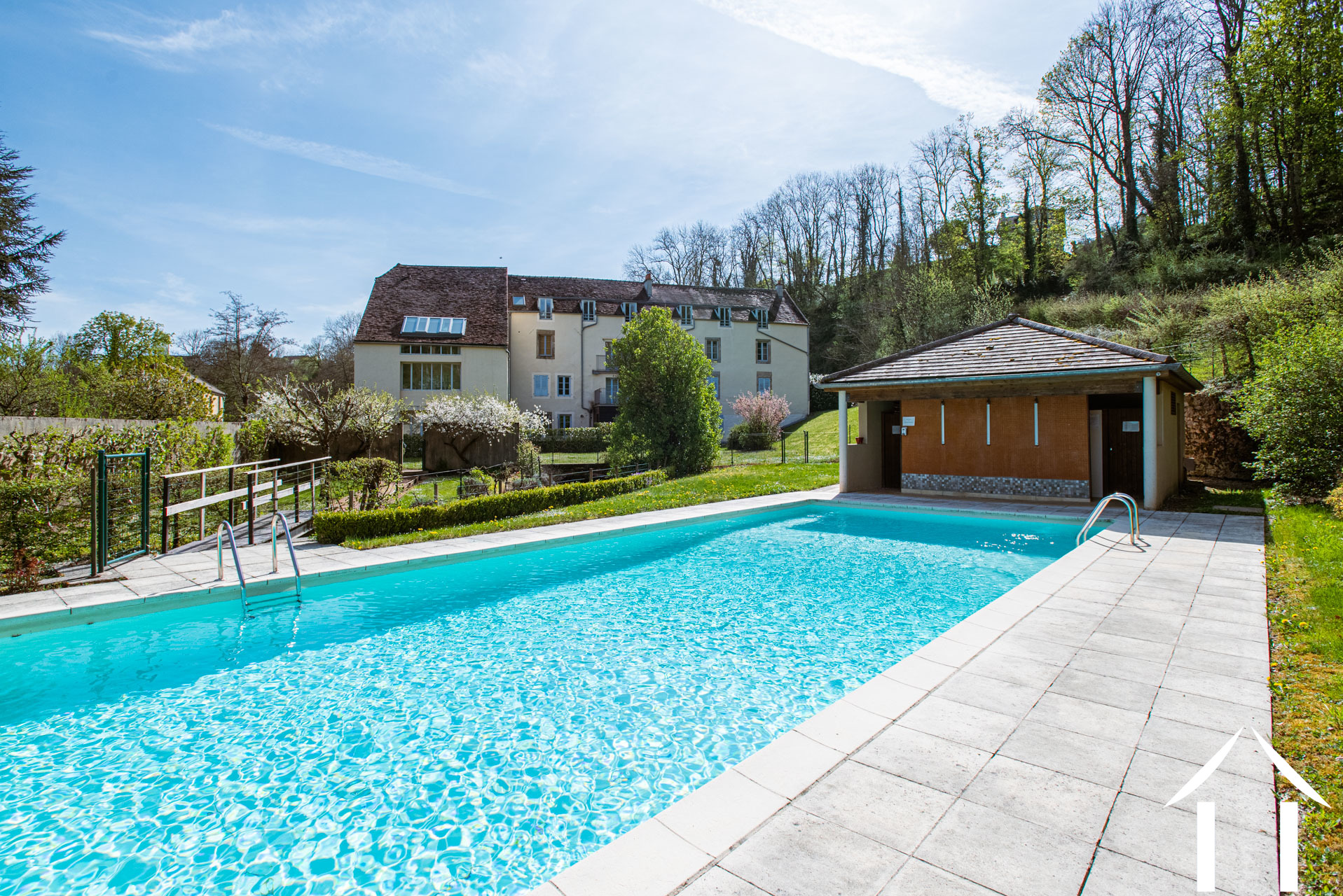 Pool to rear of mill