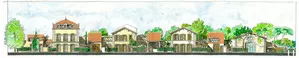 sevarl buildings, giving each unit its own outside space