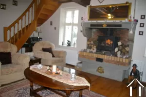 Cosy salon with wood burner