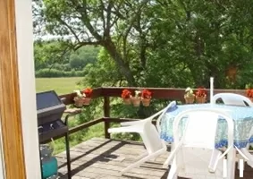 each barn apartment has a balcony and great views over the fields