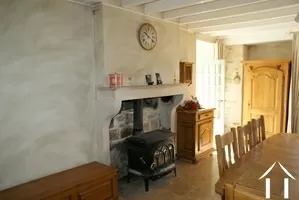 fireplace with wood stove
