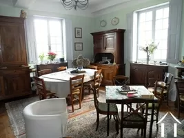 dining room with double aspect windows