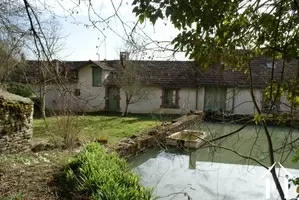 View of pond to house