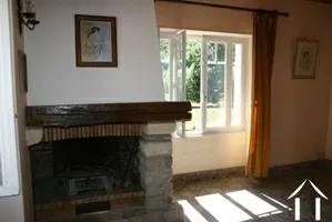 Living room with open fire