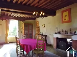 salle à manger avec cheminée