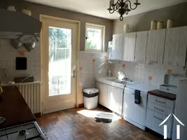 kitchen with access to the back