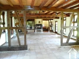 big living room with double height ceiling