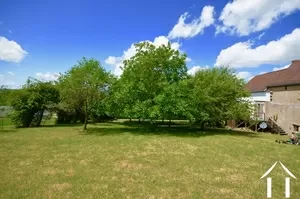 Garden as seen from top, barn to the right.