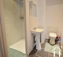 Shower with toilet in apartment