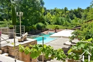 Garden, terraces and pool area