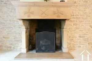 18th century stone fireplace