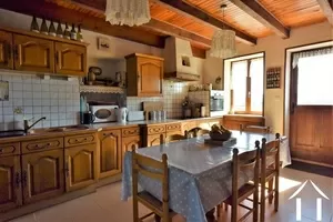 kitchen with door to the south facing garden