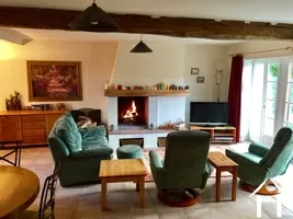 Living room with fireplace