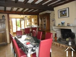 Living area with fireplace