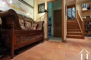 hallway with sitting area deserving the family bedrooms