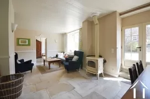 Flagstone floors throughout the cottage