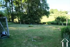 Garden with lawn and vegetable garden