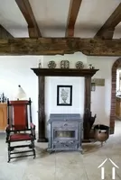 fire place with woodburner in living room
