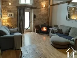 Sitting room with wood burner