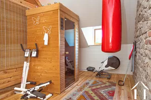 Fitness room with sauna 
