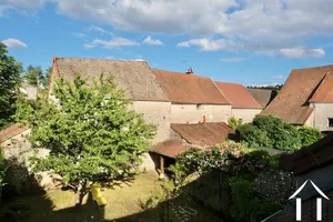 Vue sur le jardin et les toits environnants