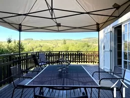 Vue panoramique depuis le deck en bois de teck