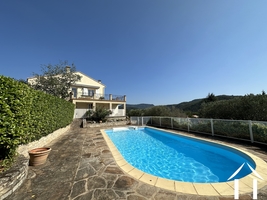 Villa with views, pool and low maintenance garden, 