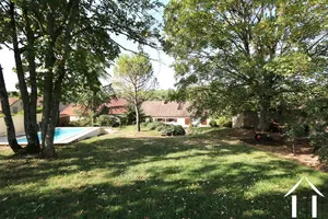 Jardin, piscine et maison