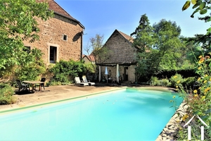 Stone property with pool on the edge of a quiet village