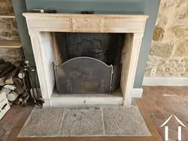 Stone fireplace