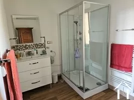 Master bedroom shower room with toilet and wash basin