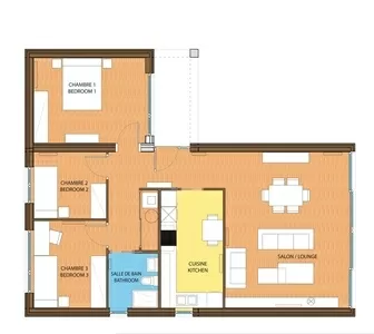 This is the T6 layout (166m2) -  2 beds & 1 bathroom with a large lounge (salon) on the Ground Floor and with open views over the golf course and surrounding rural landscape.  The villas are to be built using some of the latest materials that give excellent thermal insulation. They will also be fitted with solar panels and a ventilation system that uses and recycles the ambient air to cool or heat the property. They will meet the current standards  ecological, sustainable and bioclimatic architecture.