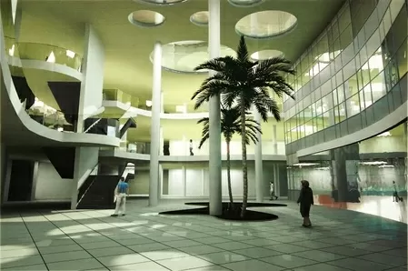 The new central foyer area that will serve the spa & resort hotel and the proposed adjoining apartment complex.  The hotel is already owned and successfully managed by the developer and has recently been upgraded.