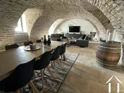 Living room in Burgundy wine cellar