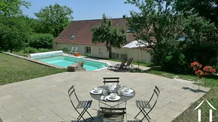 Large garden with pool