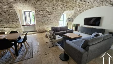 Living room with access to the pool