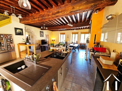 Spacious living room with kitchen