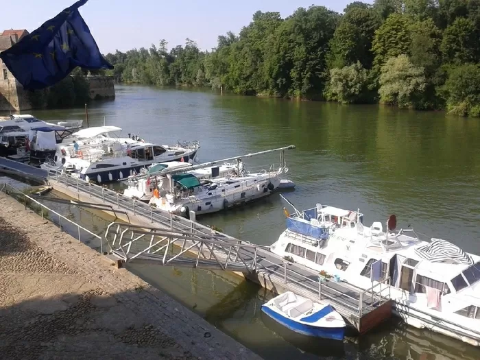 Pleasure boats on the river Saone