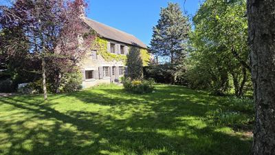 Stone house with garden and barn